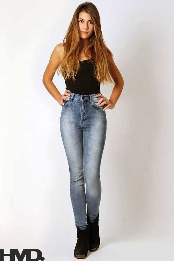 مدل شلوار جین فاق بلند زنانه